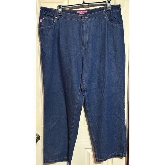 Woman Within Jeans Womens 22W Blue Denim Natural Fit Straight‎ Leg Classic Pants - Picture 1 of 11